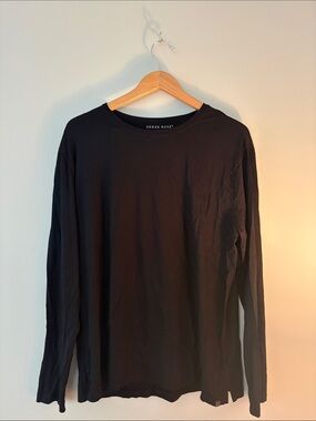 Derek Rose Black Long-Sleeve Crew Neck Tee